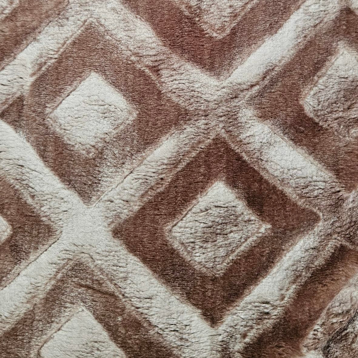 Brown Hearts/Diamonds - ‘Parmida’ Mink Blanket  (Double)