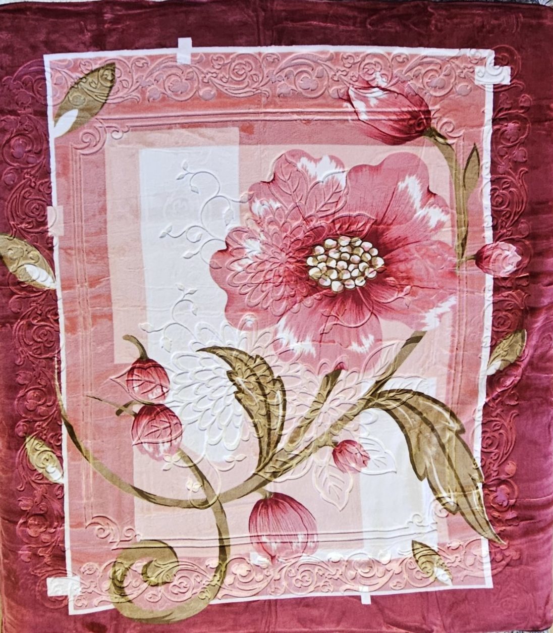 Soft Pink - 'Mink Embossed Blanket  (Double)
