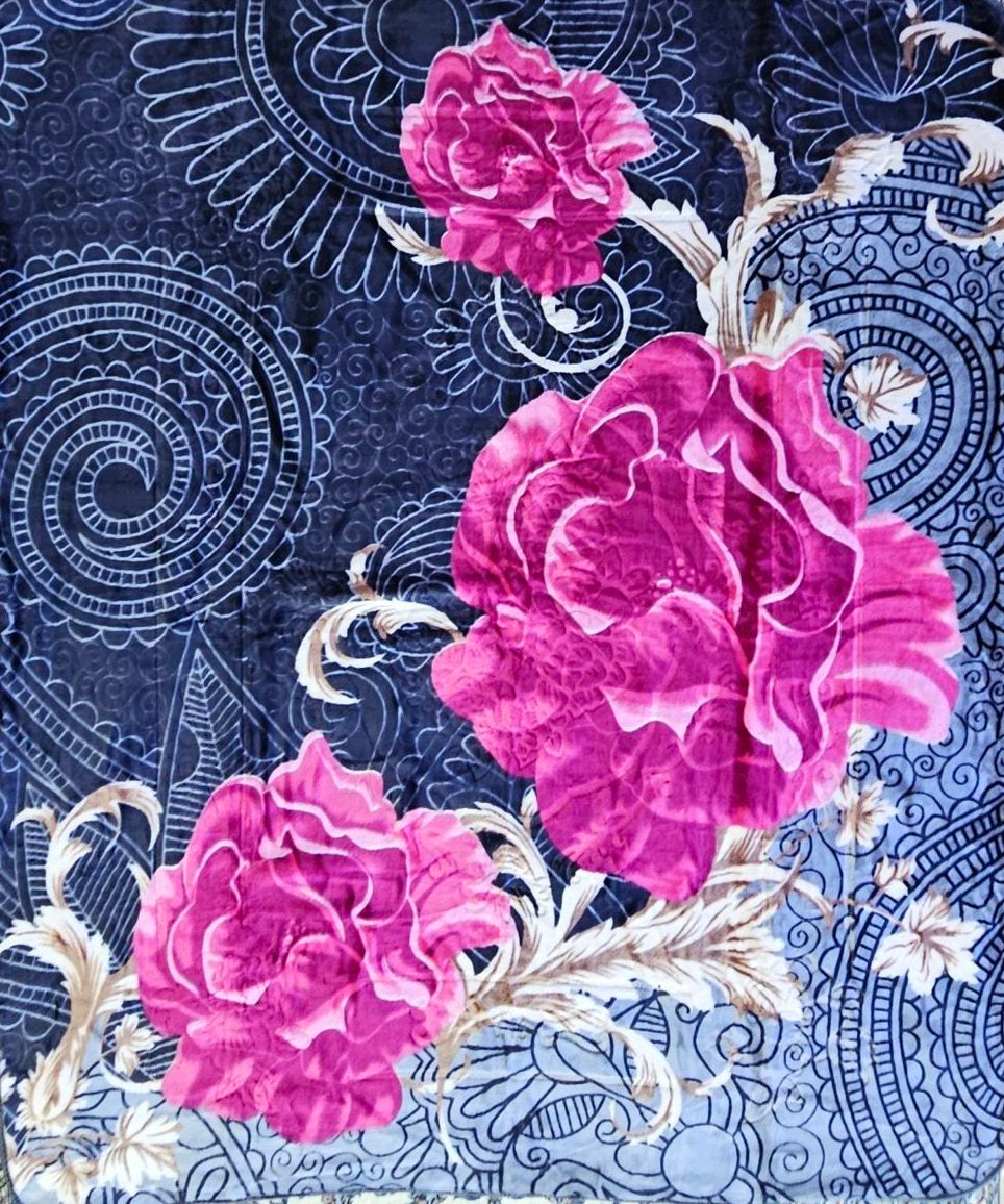 Blue and Pink Spirals - ‘Atis’ Mink Blanket  (Double)