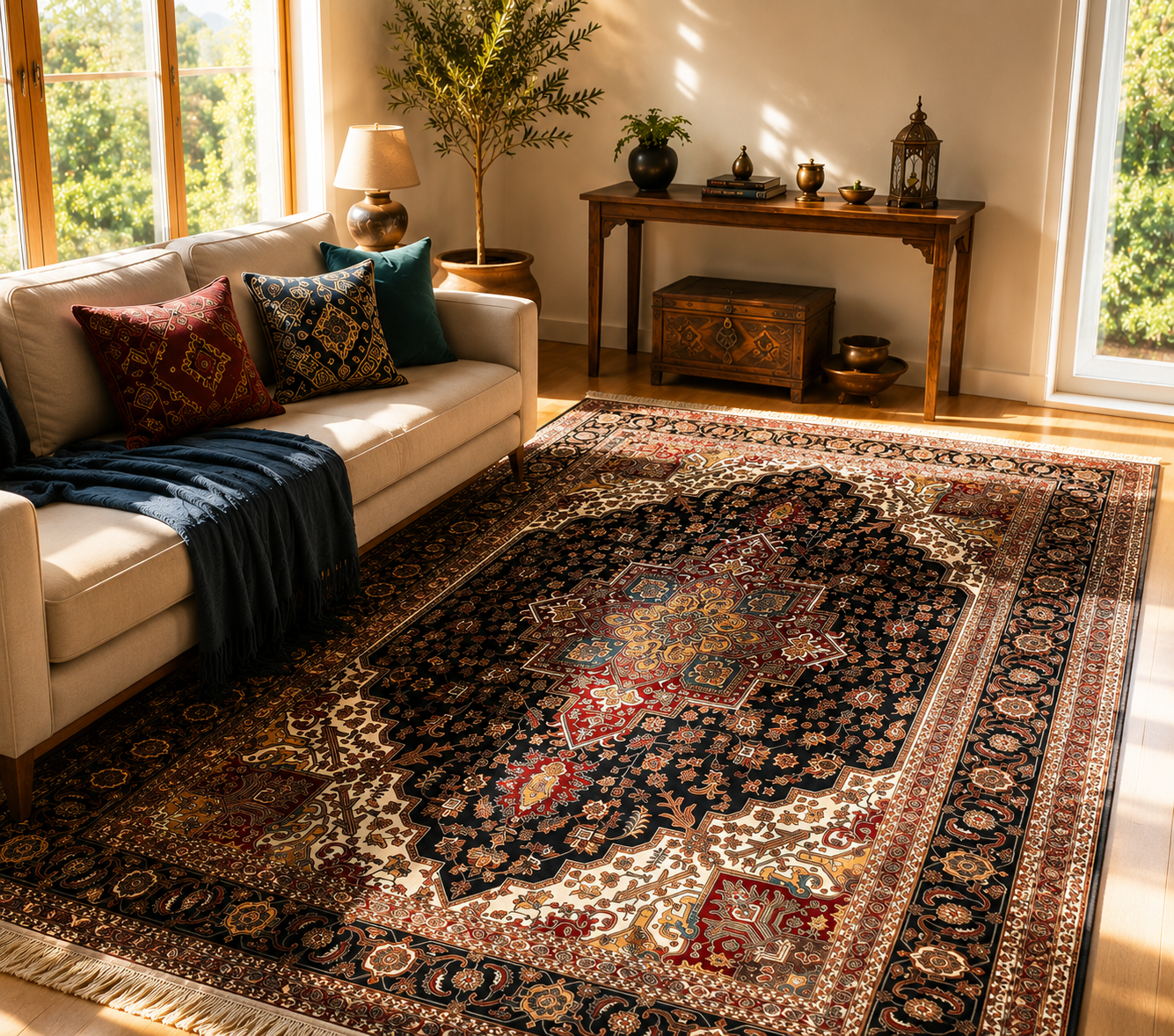 Shahi Obsidian Rug - Persian rug