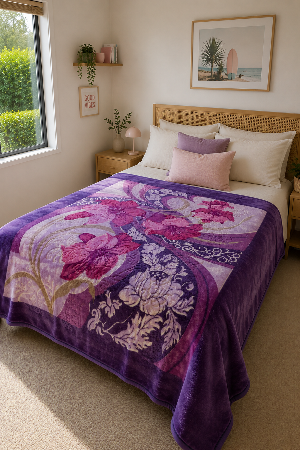 Purple Swirl - Mink Blanket (Double)
