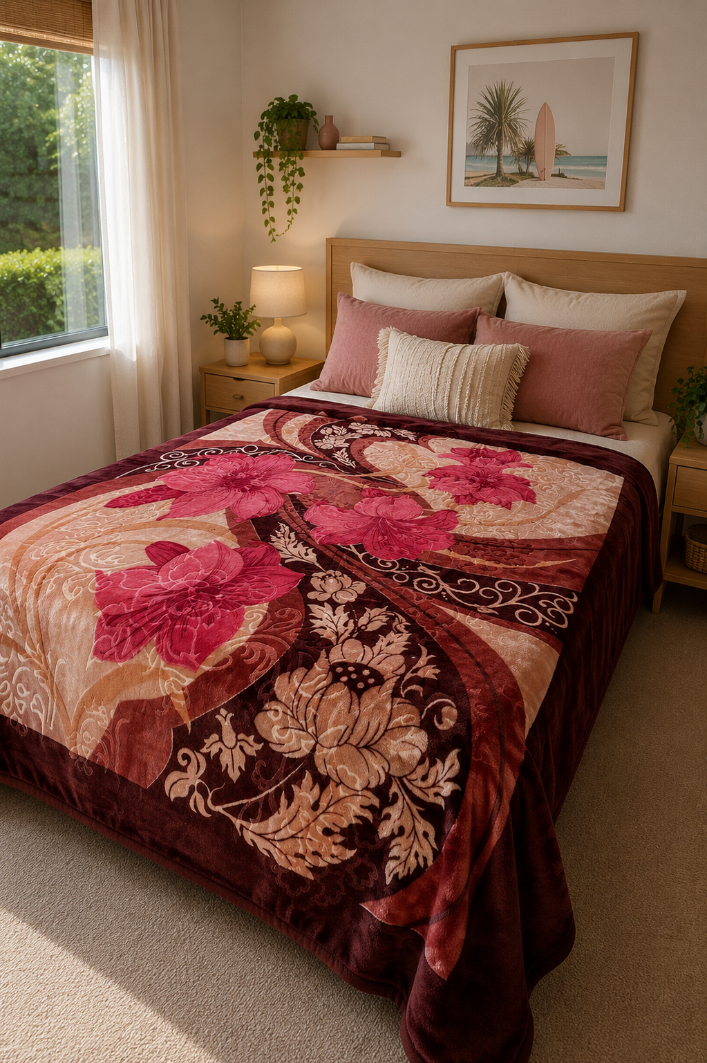 Red Swirl - Mink Blanket (Double)