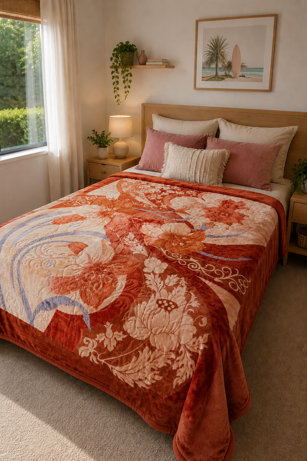 Yellow and Orange Swirl - Mink Blanket (Double)