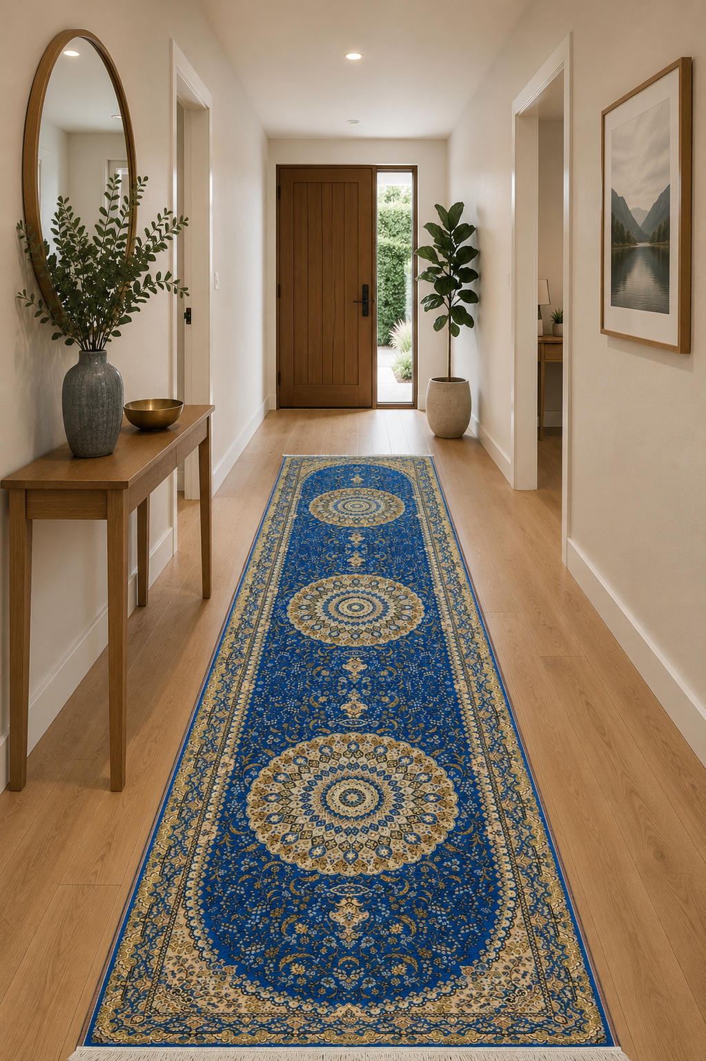 Hall Runner Jacquard Blue (Med)