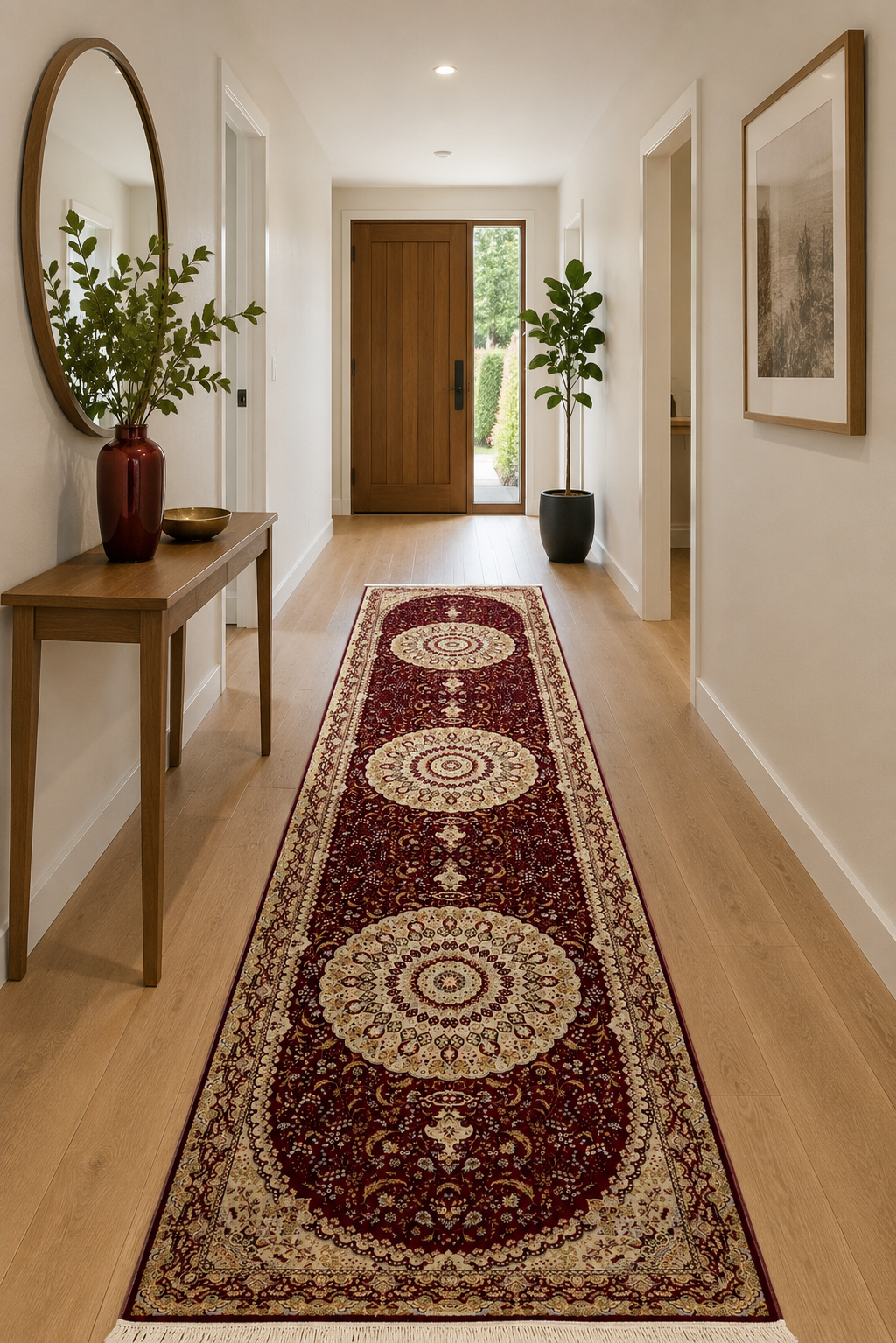 Hall Runner Jacquard Maroon (Med)