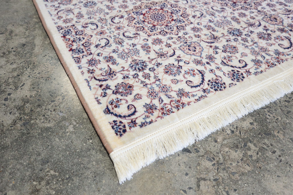 White Floral - Plush Persian Rug