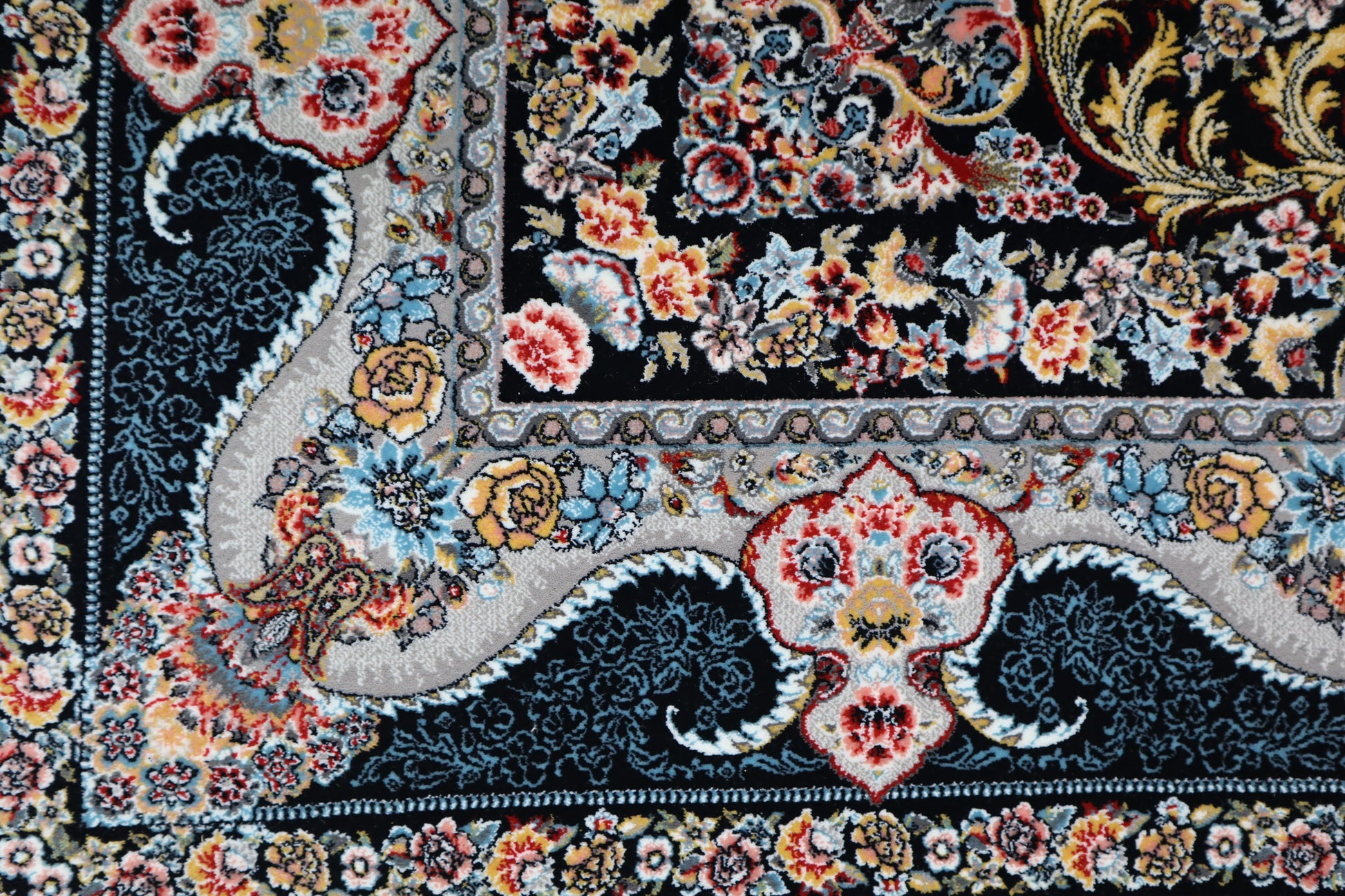 Black Floral Arch - Persian Rug