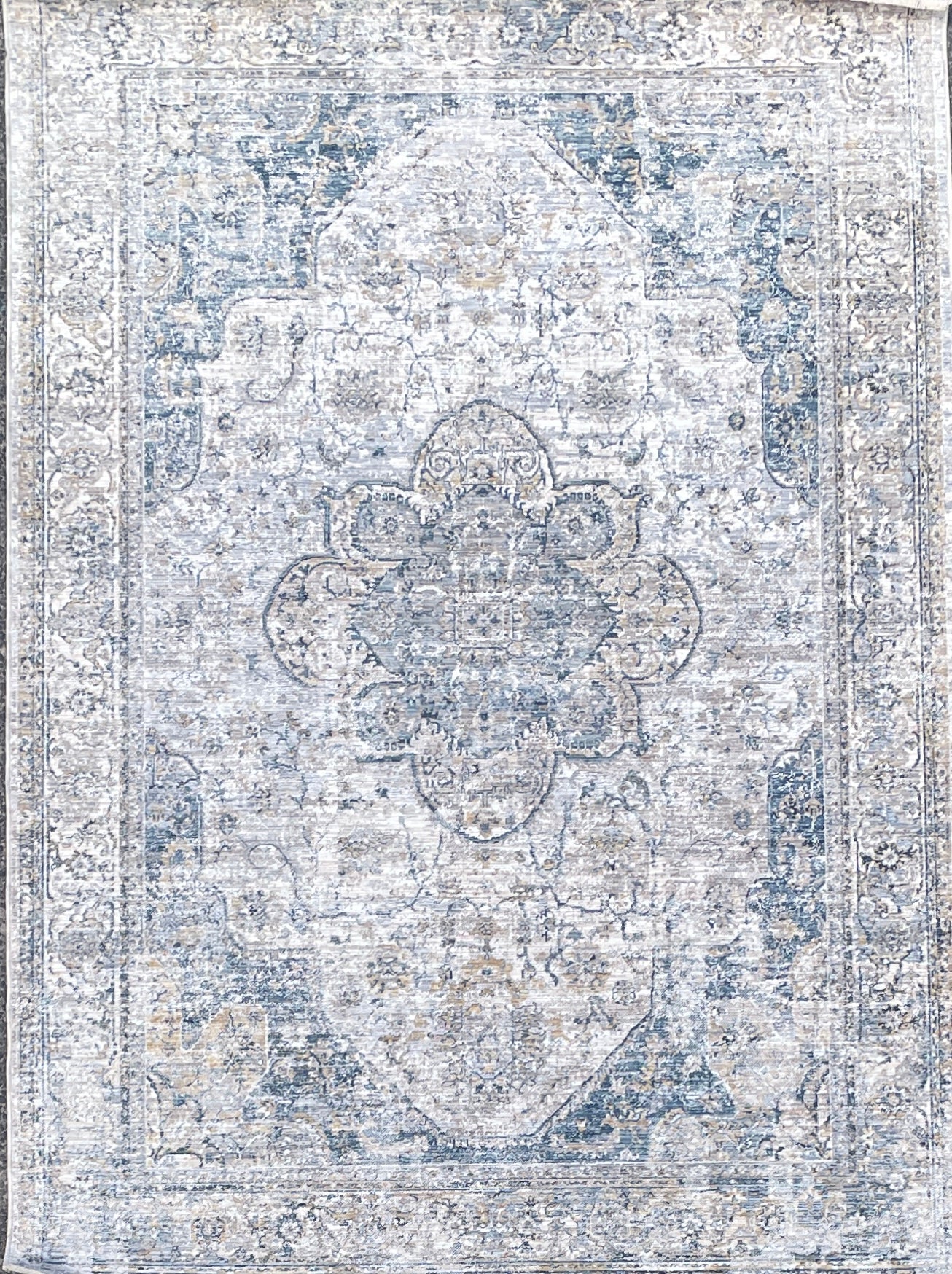 Faded Green Dahlia - Turkish Rug
