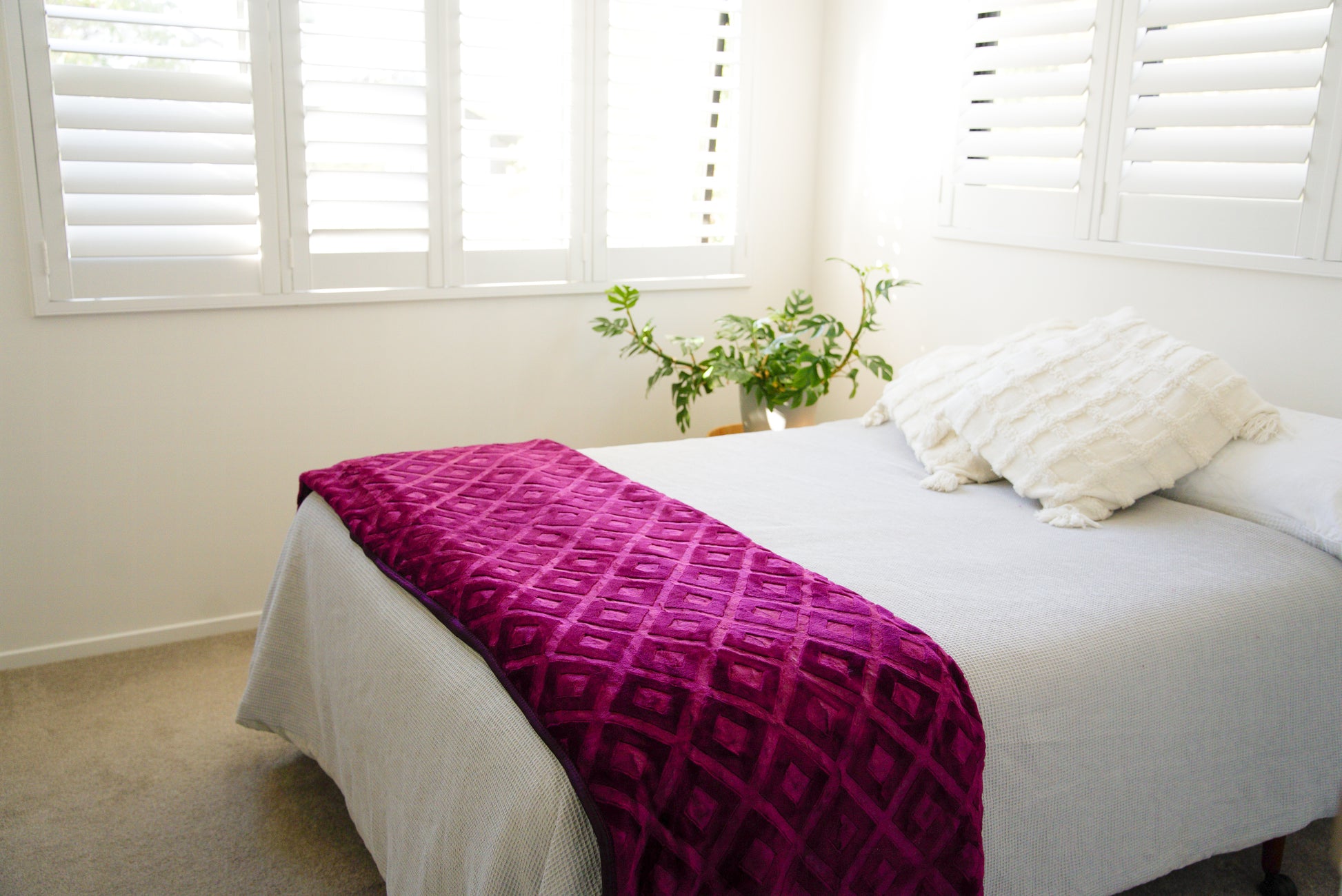 Purple Diamonds - ‘Parmida’ Mink Blanket  (Double)