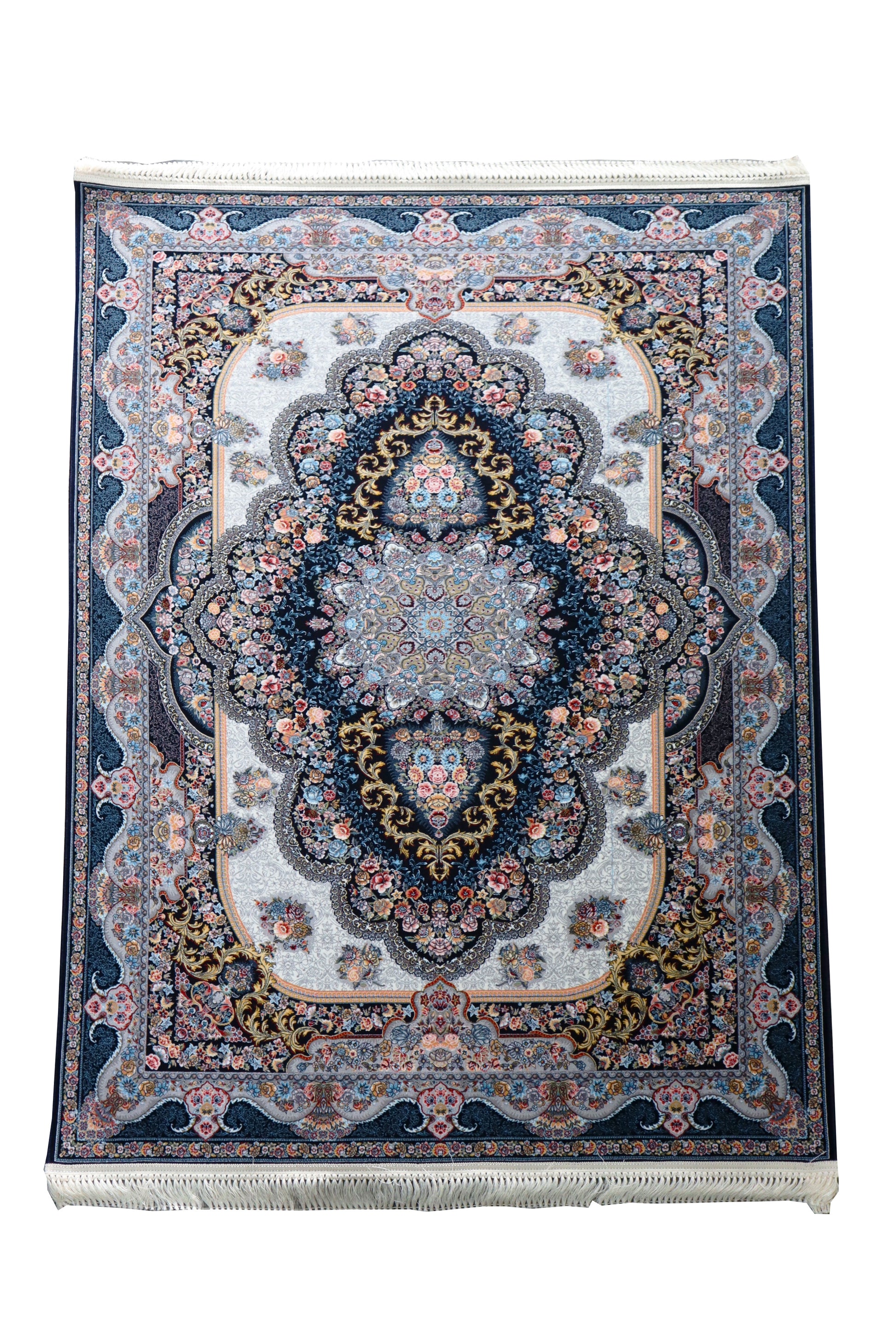 Black Floral Arch - Persian Rug