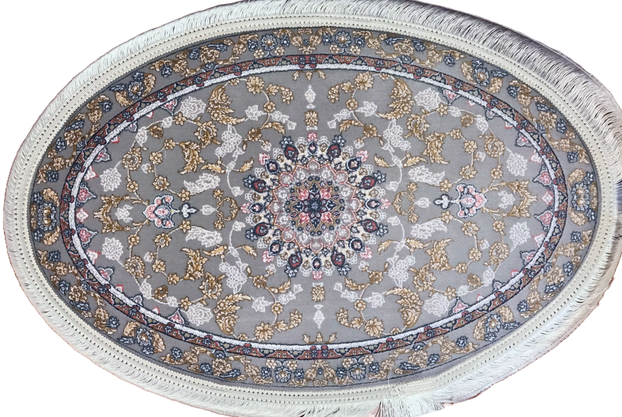 Oval Gray Filigree