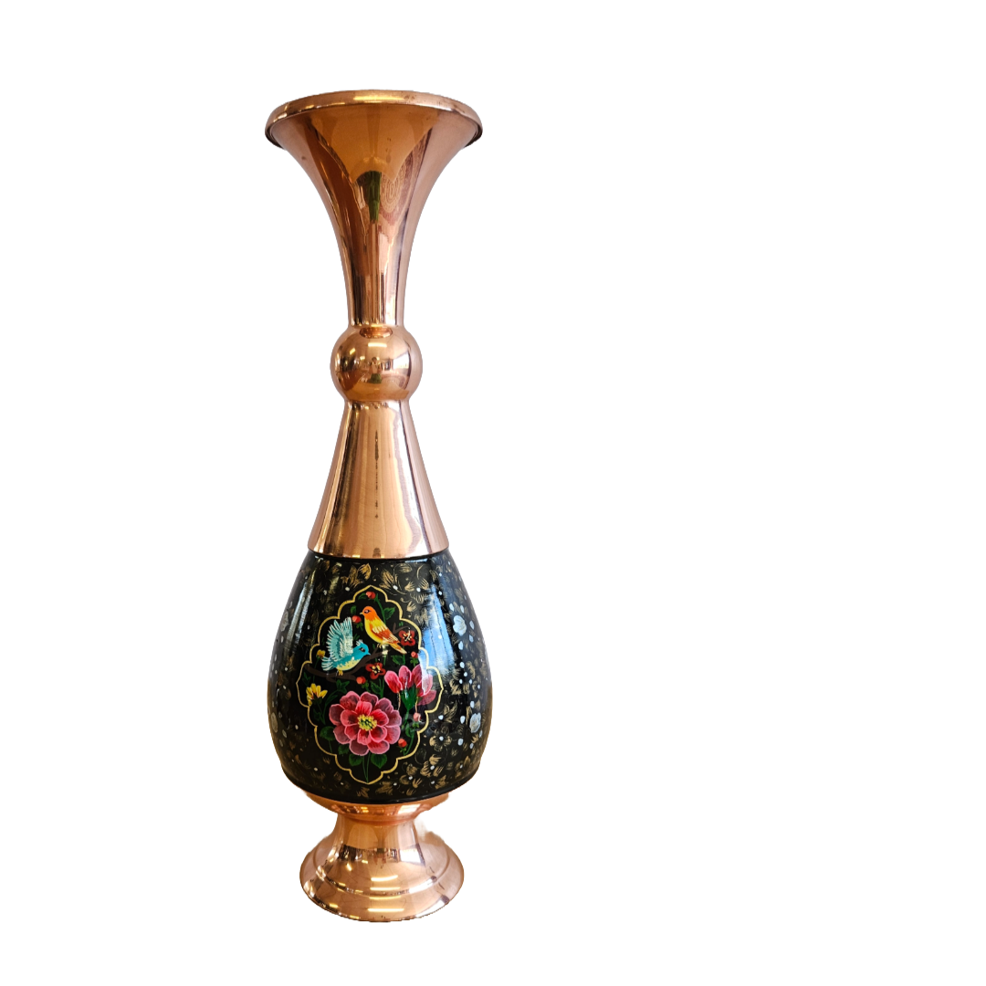 Black Rose - Copper Vase With Round Rim